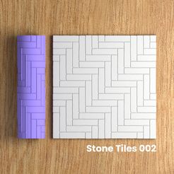 Roller_Pattern_Stone_Tiles_002_Cam01.jpg Fichier STL Stone Tiles 002 | Rouleau de texture・Design pour impression 3D à télécharger