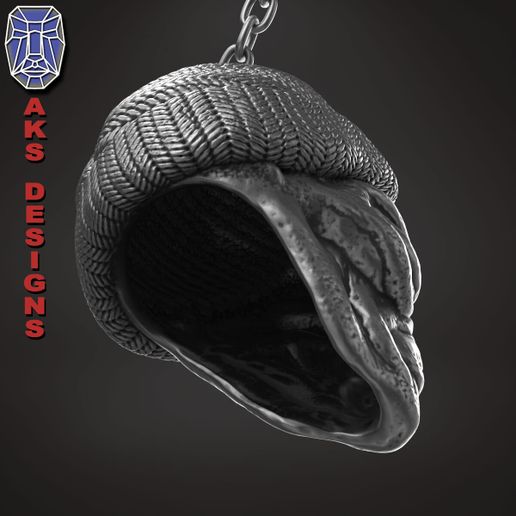 Alien_with_cap_v1_pendant_a8.jpg skull  Pendant jewelry ALien with cap v1
