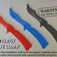 3bebdfe04b7bd2a235ea071cda175bec_display_large.jpg Free STL file Butterfly Knife Comb・3D printer model to download