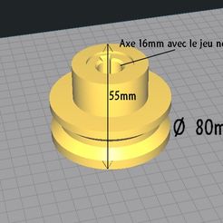 9pTLvgF9qB.jpg Archivo STL Polea Diámetro 80mm Eje 16mm・Objeto de impresión 3D para descargar