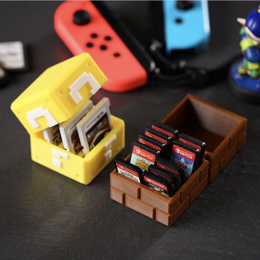 Super Mario Block Chest for Nintendo Switch / Switch 2 / 3DS / DS Game Cartridges