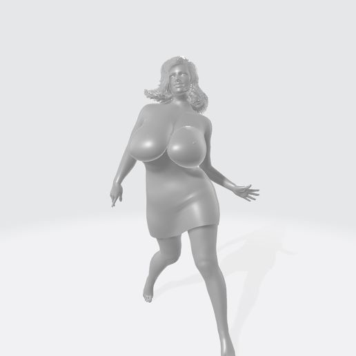 BBW in tight club dress busty (no supports!) OBJ File for Cults