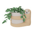 0010.png Sloth Planter Pot Organiser