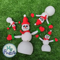 Snowman_by_MyFlexyz_01.jpg STL-Datei Schneemann mit Gelenken・3D-Druckvorlage zum Herunterladen