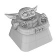 1.jpg Free STL file Baby Yoda Artisan Keycap・3D print design to download