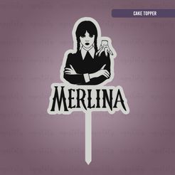 2.jpg Archivo STL Cake topper Merlina・Modelo para descargar y imprimir en 3D