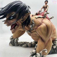 A.jpg Бесплатный STL файл Эрен Егер/Титан из Атаки на Титана RIP Атака на Титана Shingeki no Kyojin・3D-печатная модель для загрузки