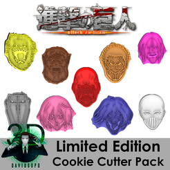 Marketing_Titan.png STL file 9 TITANS LIMITED EDITION COOKIE CUTTER・Design to download and 3D print, DavidGoPo3D