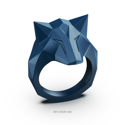 001.png STL-Datei LYCUS WOLF NIEDRIG POLY RING・3D-druckbare Vorlage zum herunterladen