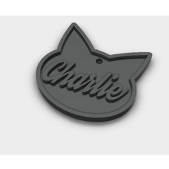 charlie.stl.png STL file Cat Charlie Tag・3D printing template to download, Evar