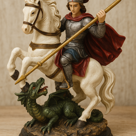 Saint George the Dragonslayer – 3D Printable Statue