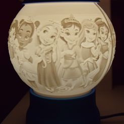 DSC_0014.jpg Download OBJ file Lithophanie Lamp Disney Princesses • Template to 3D print, ptiju