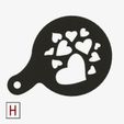 Cults - Chocolate - Coffee stencil - No holder - Banksy - Hearts.jpg Free STL file Coffee stencil - Banksy - Hearts / Butterflies・3D printer model to download