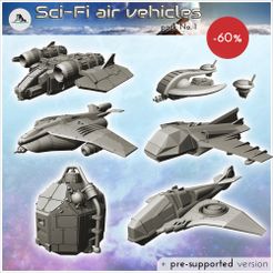 WB-VE-P05-Sci-Fi-air-vehicles-No.-1.jpg Fichier 3D Véhicules aériens de science-fiction No. 1 - Future Sci-Fi SF Post apocalyptique Tabletop Scifi Wargaming Planetary exploration RPG Terrain・Modèle imprimable en 3D à télécharger
