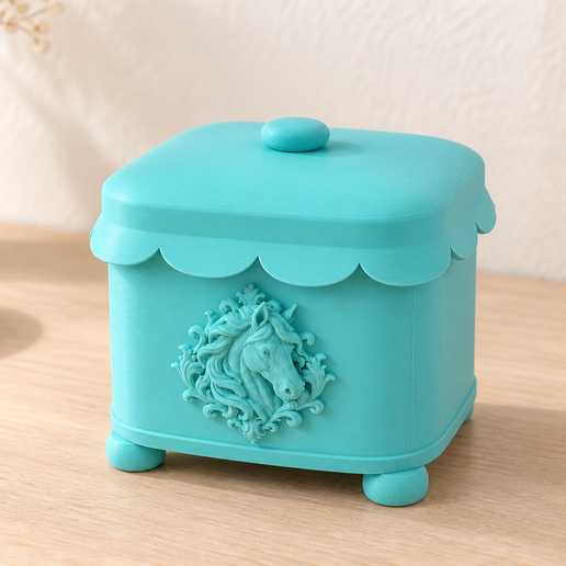 Baroque Horse Box - Scalloped Trinket & Jewelry Box