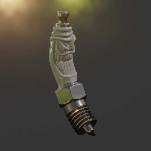 Angry spark plug 3D model