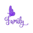 Family - Mariposa II.stl Eternal Bond: Cursive 'Family' sign with Butterfly II