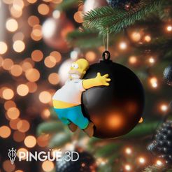 fondo-arbolito.jpg Homer Simpson on a Wrecking Ball - Hollow threaded ball - Christmas tree decoration