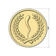 Horn-Italian-Coin-Bay-leaves-crown-branches-06.jpg Italian horn bay leaves branches crown coin 3D print model