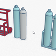 OxyAcetyleneBottles.png 4mm Scale Oxy-Acetylene Bottles and Frame