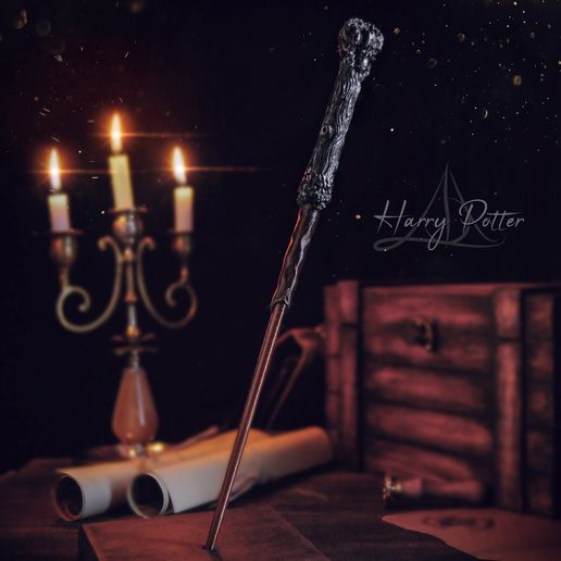 Harry.jpg STL file Dumbledore's Army Wand Collection Display + 5 Wands・Model to download and 3D print, tolgaaxu