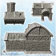 3.jpg Medieval house with ladder and stable for animals (8) - Medieval Gothic Feudal Old Archaic Saga 28mm 15mm