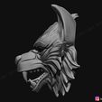 11.jpg Wolf Mask - Japanese Samurai Mask - Oni Tiger Mask - Halloween 3D print model