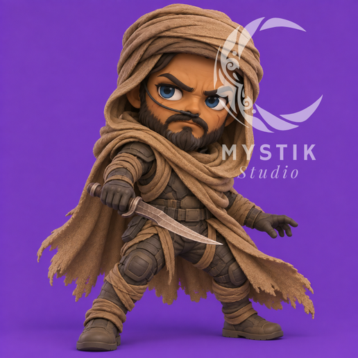 Stilgar Dune Chibi 3D Printable STL | Fremen Leader Fan Art