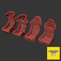 1.jpg Download STL file UNIVERSAL RACING SEAT 1/24 SCALE • 3D print model, StreetTuner124