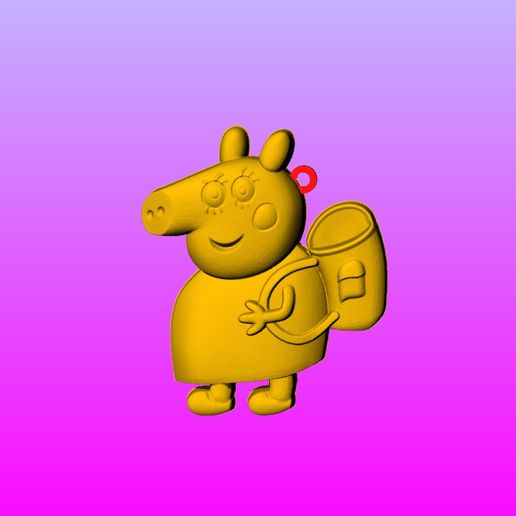 Pig mother Key ring pendant 1~3 - 3D model önizlemesi