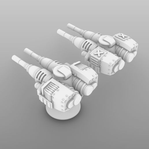 Mk2Autocannons-2.jpg Free STL file Suturus Pattern- Carapace Autocannon Turrets Mk2 For Dominator Knights・3D printer model to download, johnbearross