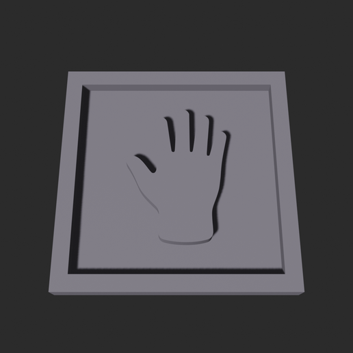 Hand Square – 3D Printable Game Token