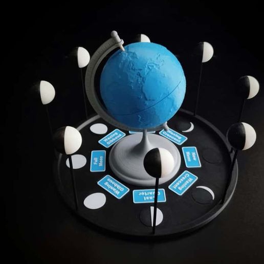 🌙 Moon Phase Model and educational game・ STL File for 3D printing・Cults