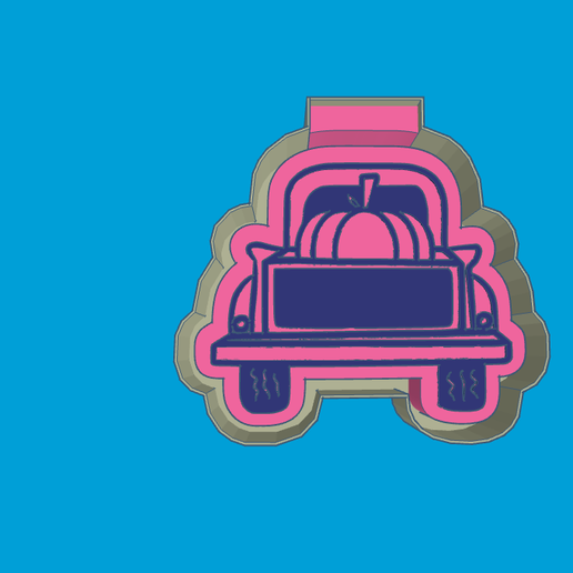 Truck with pumpkin freshie mold 3D model