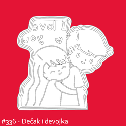 decak-i-devojka-ILOVEYOU.png Fichier STL Amour de la Saint-Valentin - Découpeur de biscuits・Modèle à télécharger et à imprimer en 3D