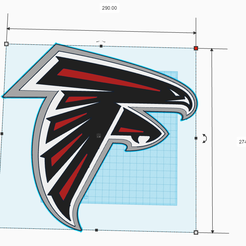 Falcons.png STL file Atlanta Falcons Logo 29cm Wall Plaque with Keyhole・3D print model to download