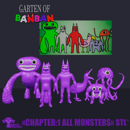 Garten of Banban All Monsters PACK from Chapter 1 - 3D Models STL* STL  File for Cults