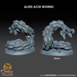 Alien-Worms-1.jpg Fichier 3D Alien Acid Worms・Design à télécharger et à imprimer en 3D, MadRamDesigns