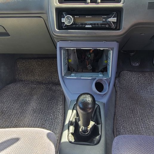 Very rare - H*nda EG6 Civic Double Din style radio console with optional 52mm gauge mount