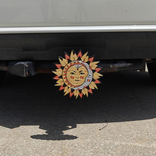 sun moon 2 (2 Inch Trailer Hitch Cover)