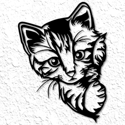 project_20230223_1523174-01.png Realistic kitten Wall Art Realistic peeking Kitten Wall Decor