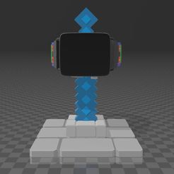 APPLE-WATCH-ESPADA-NA-ROCHA.jpg Fichier STL Suporte 2 em 1 Dock Station Apple Watch Espada na Rocha MInecraft・Design à télécharger et à imprimer en 3D