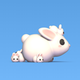 Bunny-With-Baby1.png Archivo 3D Conejito con bebé・Modelo para descargar e imprimir en 3D