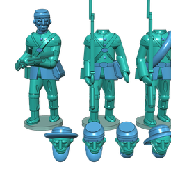 acw1.png Fichier STL gratuit Guerre de Sécession - Partie 1 - Infanterie・Modèle à télécharger et à imprimer en 3D