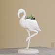 FLAMINGO-SCULPTURE-low-poly-planter-3.png Flamingo low poly planter pot flower vase stl 3d print file