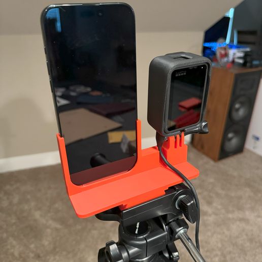 📱 iPhone 15 Pro Max and GoPro Tripod Shoe Mount・ STL File for 3D