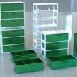 Boite-rangement-3-tirroirs-Vert-brillant-blanc.jpg Universal storage box - Boite de rangement universelle
