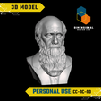 Charles-Darwin-Personal.png 3D Model of Charles Darwin - High-Quality STL File for 3D Printing (PERSONAL USE)