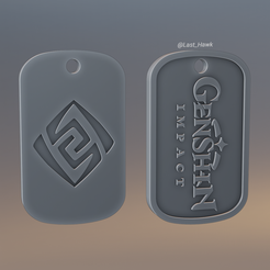 g_01.png STL file Geo dogtag Genshin Impact・3D printer model to download