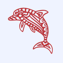 dolphin-v2.png STL-Datei Delfin-Wandbild kostenlos・Vorlage für den 3D-Druck zum herunterladen, raimoncoding